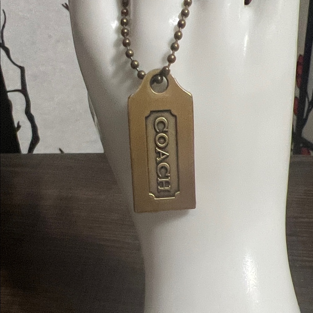 Coach Vintage Gold-Tone Brass HangTag Pendant - Picture 5 of 6